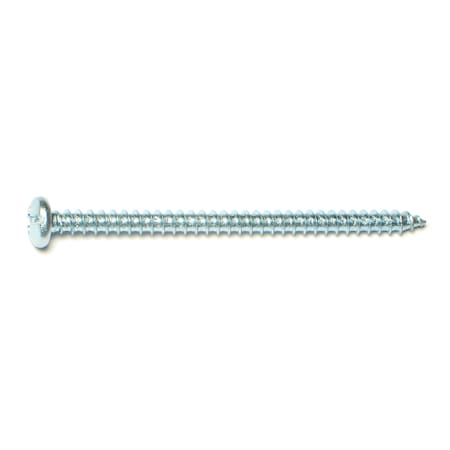 Sheet Metal Screw, #10 X 3 In, Zinc Plated Steel Pan Head Combination Drive, 100 PK